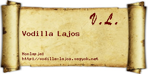 Vodilla Lajos névjegykártya